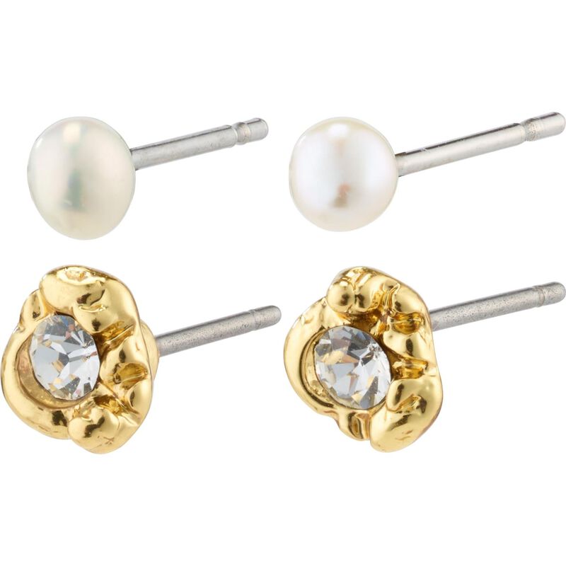 Pilgrim Tina Recycled Crystal & Pearl Studs image number 0